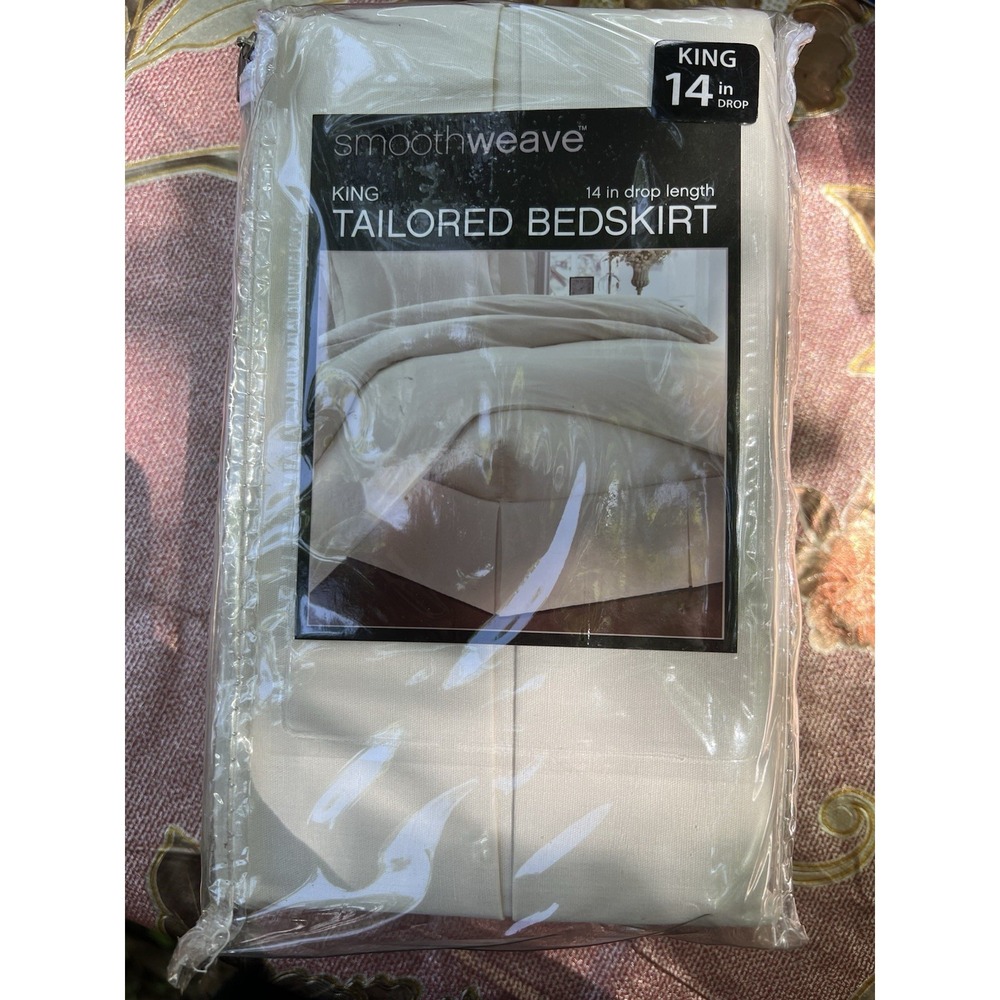 smoothweave King 14" Drop Tailored Bedskirt  Ivory 78 x 80"
